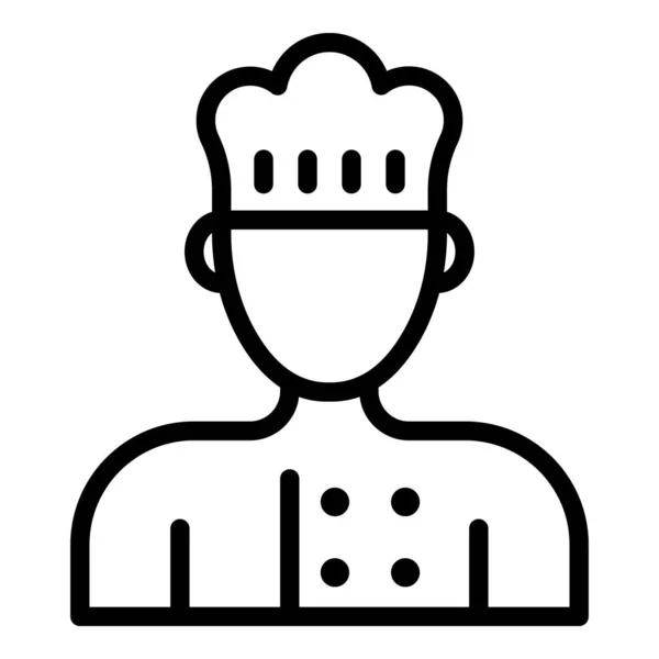 Icône du chef cuisinier, style contour — Image vectorielle