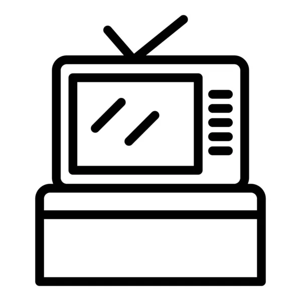Cocinar el icono de la televisión en vivo, esbozar estilo — Vector de stock