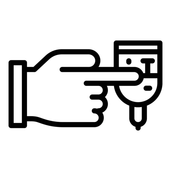 Icona di uso del glucometro domestico, stile del profilo — Vettoriale Stock