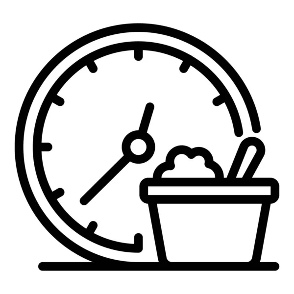 Diabetes time to food icon, outline style — Stock Vector