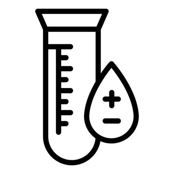 Піктограма пробірки крові, стиль контуру — стоковий вектор