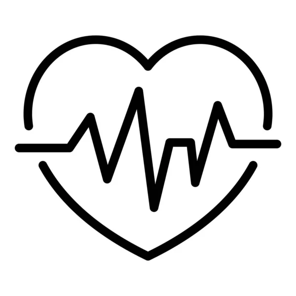 Icona della frequenza cardiaca, stile contorno — Vettoriale Stock