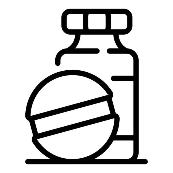 Medicinska piller ikon, kontur stil — Stock vektor