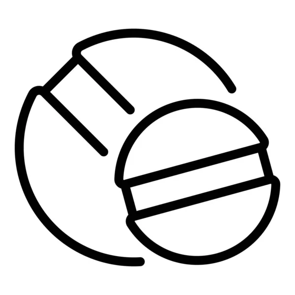 Píldoras redondas icono, estilo de esquema — Vector de stock