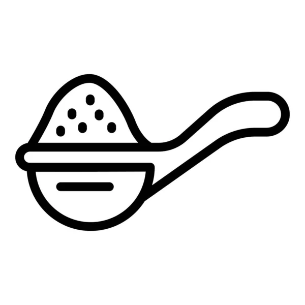 Full spoon of sugar icon, outline style — 스톡 벡터