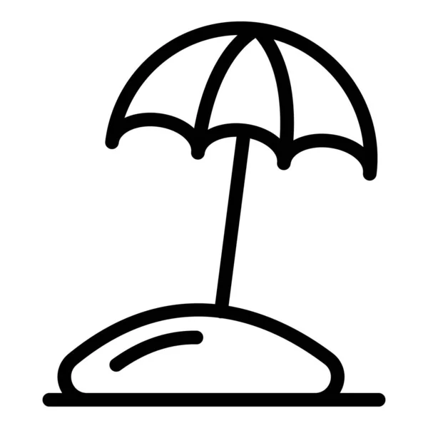 Icono de paraguas de playa, estilo de contorno — Archivo Imágenes Vectoriales