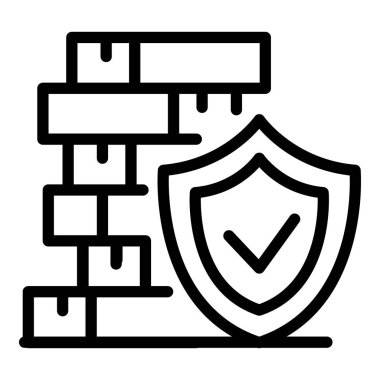 Tuğla duvar koruma simgesi, dış hat biçimi