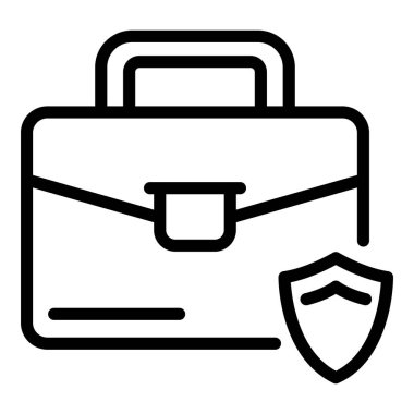 Çalışma bavulu koruma simgesi, özet biçimi