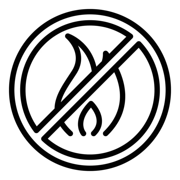 Restricted campfire icon, outline style — Stock Vector