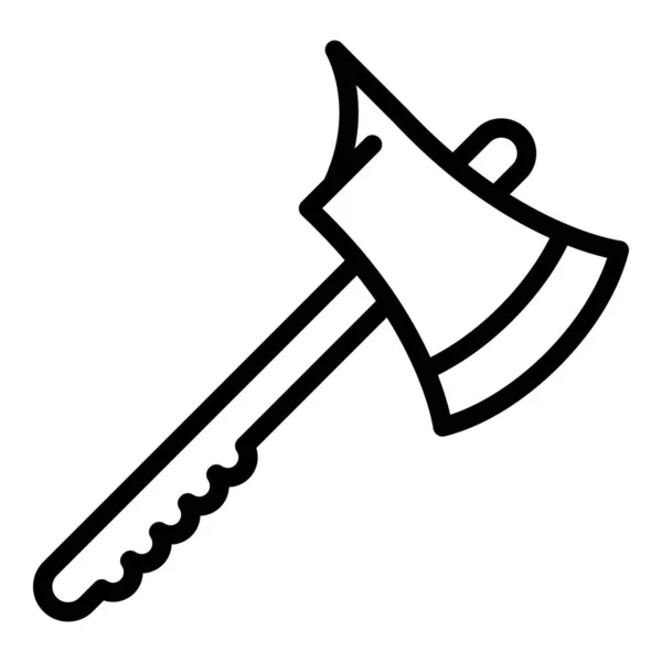Steel axe icon, outline style — 스톡 벡터