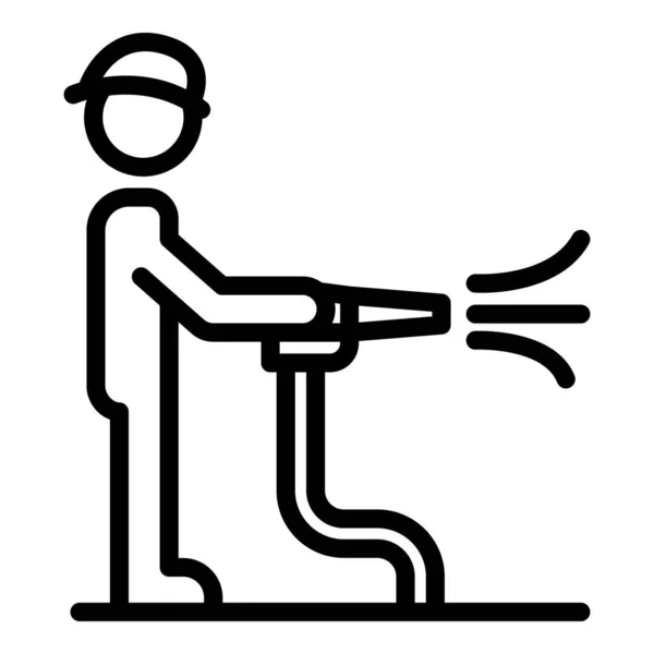 İtfaiyeci su ikonu, taslak biçimi — Stok Vektör