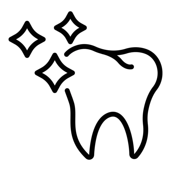 Temiz diş simgesi, anahat stili — Stok Vektör