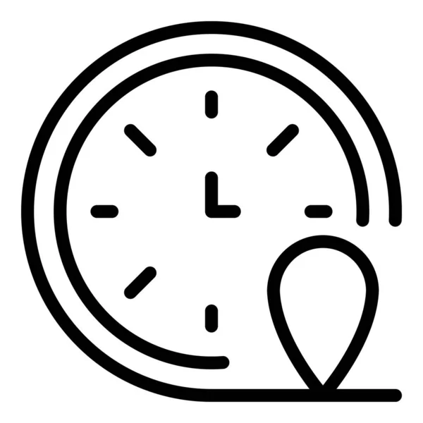 Icono de hora del reloj de franquicia, estilo de esquema — Archivo Imágenes Vectoriales