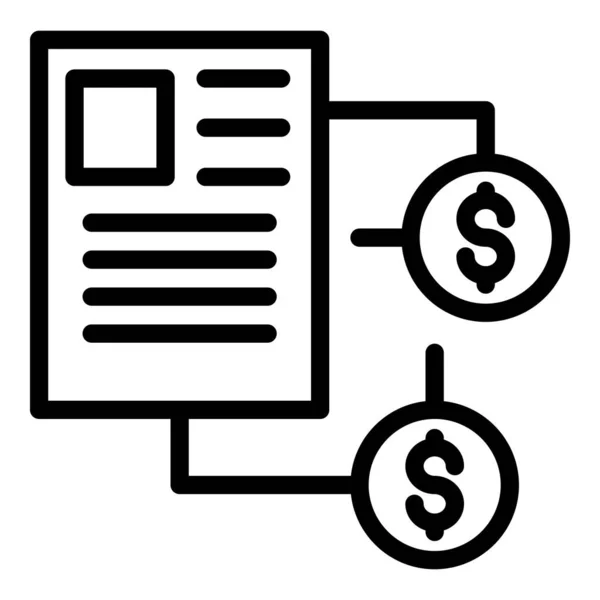 Franchise paper money icon, outline style — Stock Vector