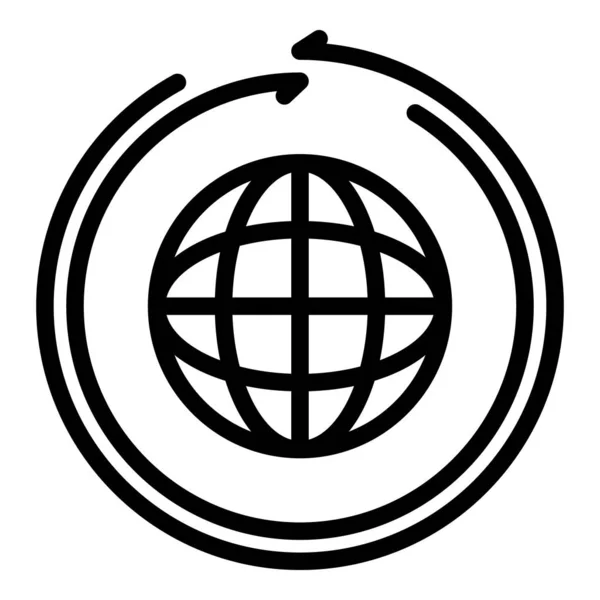 Icona della licenza di franchising globale, stile di contorno — Vettoriale Stock