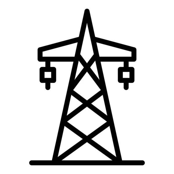 Elektriciteitstoren icoon, omtrek stijl — Stockvector