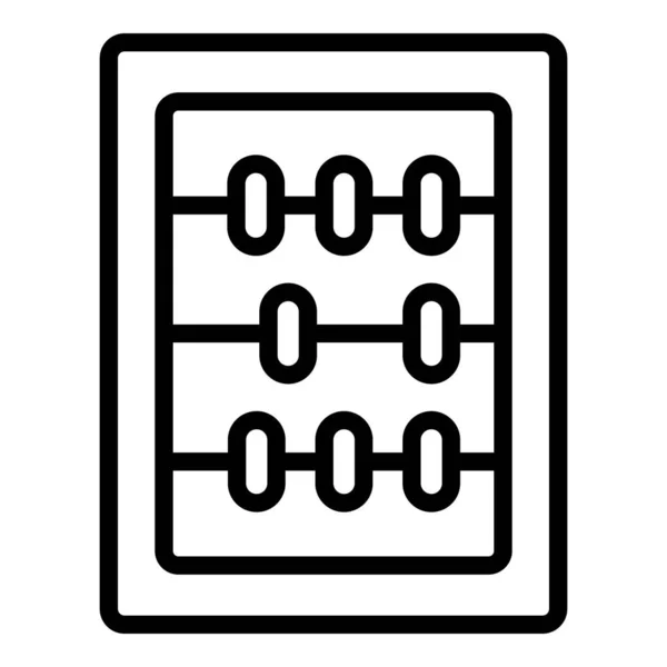 Trä abacus ikon, kontur stil — Stock vektor