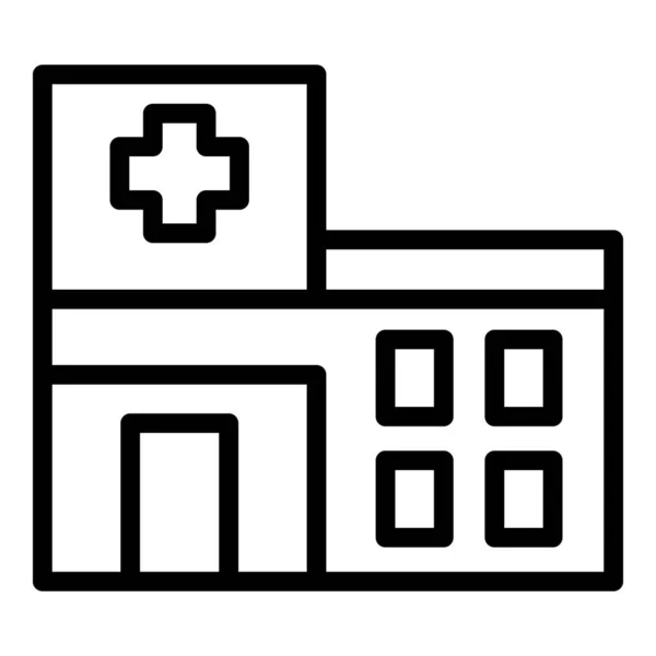 Ikone des Krankenhausbaus, Umrissstil — Stockvektor