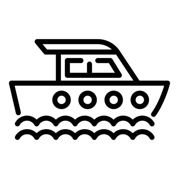 海上游艇图标，大纲样式 — 图库矢量图片