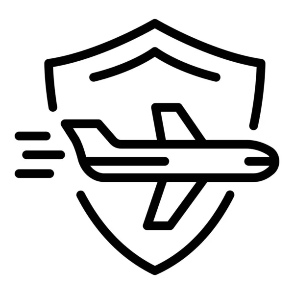 Repülési biztosítás ikon, körvonalazott stílus — Stock Vector
