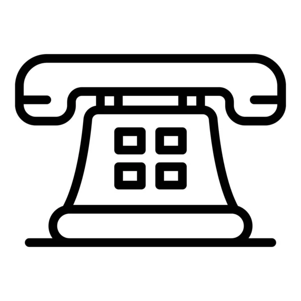 Retro telefoon pictogram, omtrek stijl — Stockvector