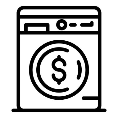 Para yıkama makinesi simgesi, taslak biçimi