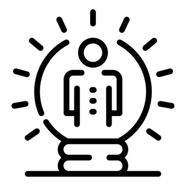 Ampul fikir işçisi simgesi, taslak biçimi