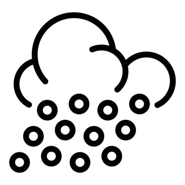 Round ice cloud icon, outline style clipart