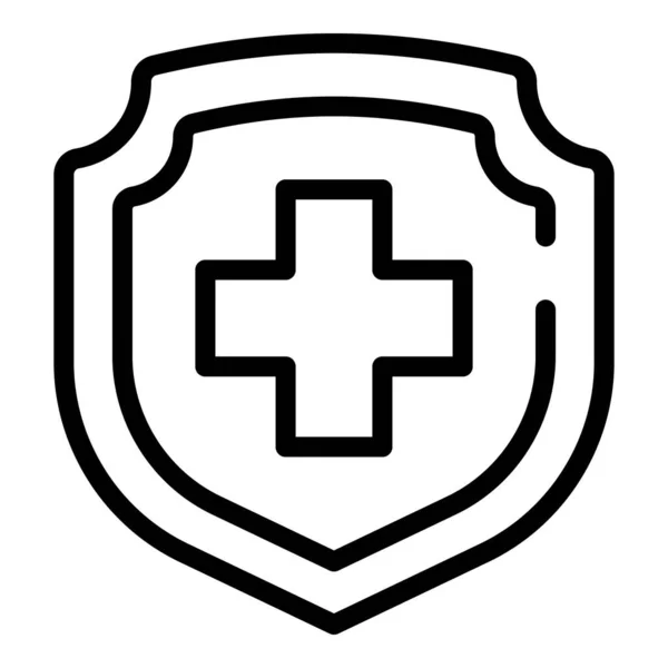 Ícone de escudo médico, estilo esboço —  Vetores de Stock