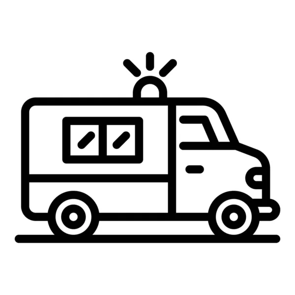 Піктограма автомобіля швидкої допомоги, стиль контуру — стоковий вектор