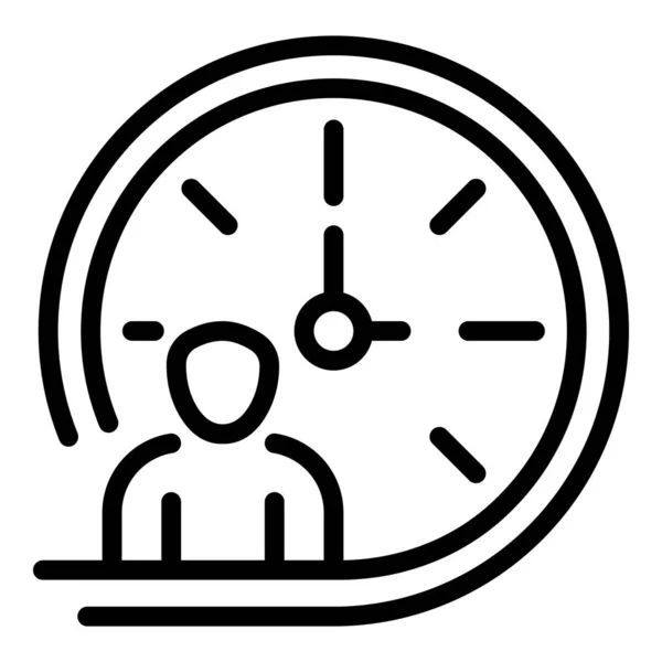 Icono de tiempo de trabajo, estilo de esquema — Vector de stock