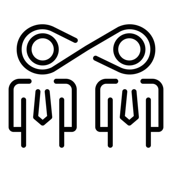 Icono de colaboración empresarial infinito, estilo de esquema — Vector de stock