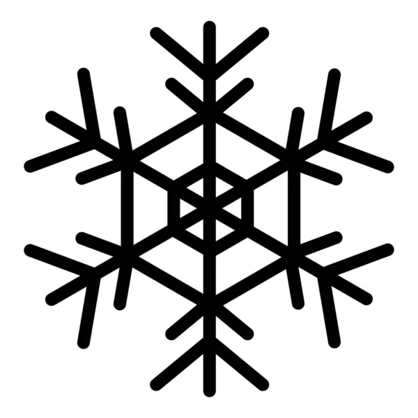 Icono de copo de nieve, estilo de esquema — Vector de stock