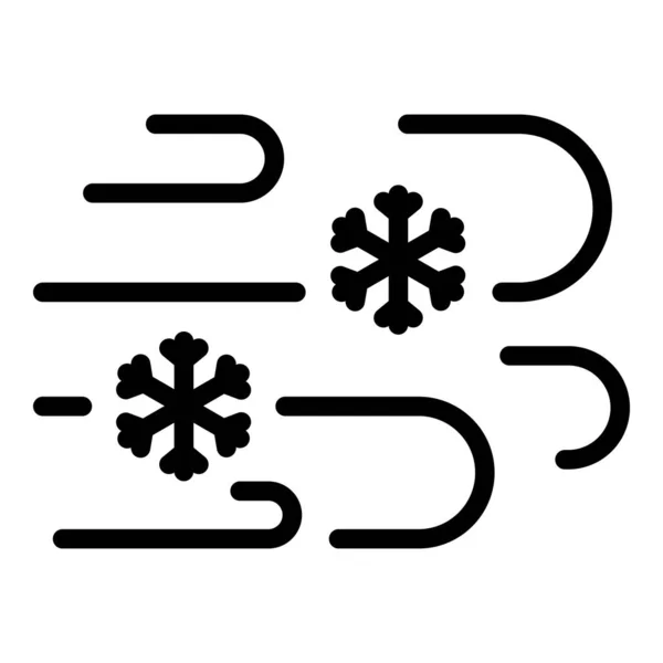 Schnee-Wind-Symbol, Umriss-Stil — Stockvektor