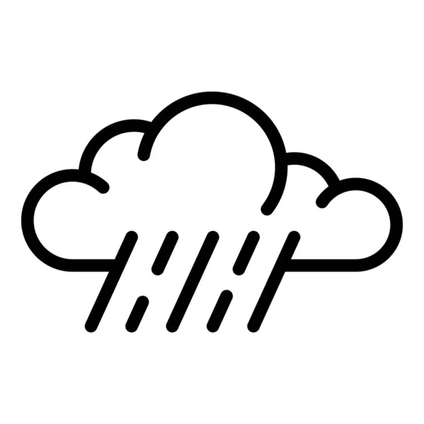 Strong rain cloud icon, outline style — Stock Vector