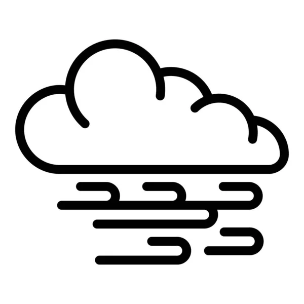 Windwolk pictogram, omtrek stijl — Stockvector