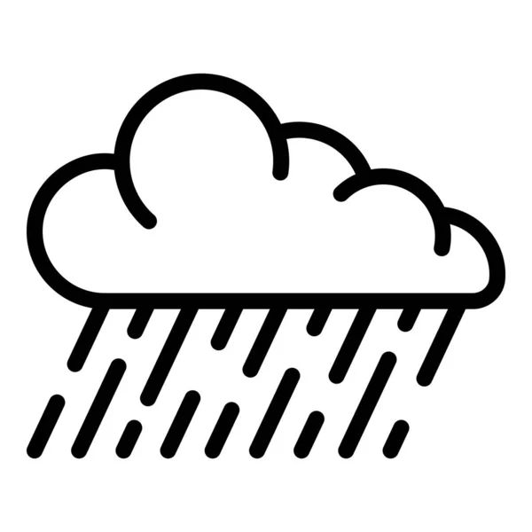 Stagione nuvola di pioggia icona, stile contorno — Vettoriale Stock