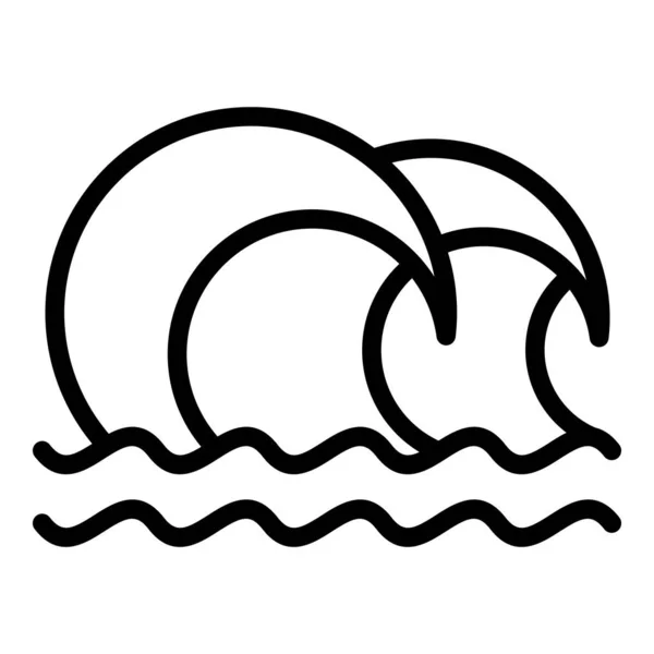 Icono de tsunami chapoteante, estilo de esquema — Archivo Imágenes Vectoriales