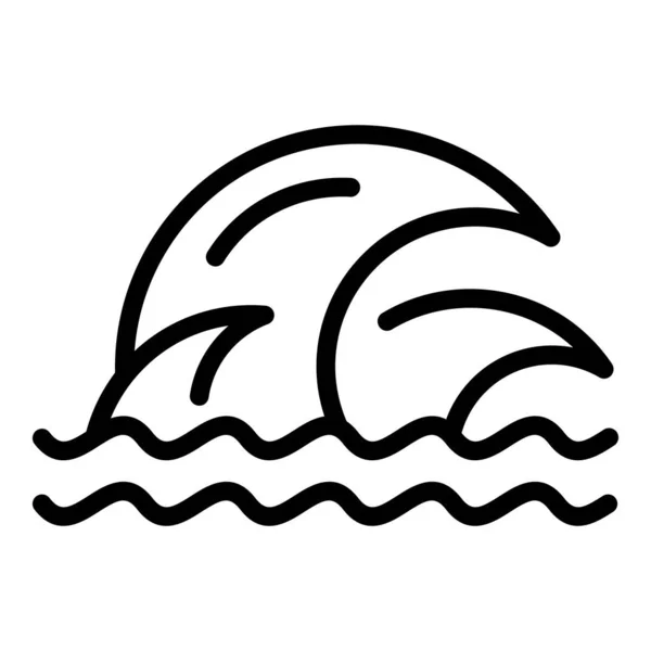 Иконка Аква цунами, стиль контура — стоковый вектор