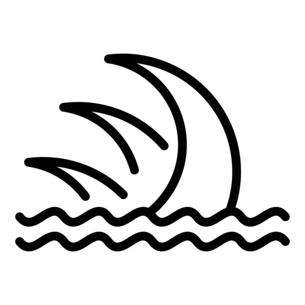 Icône tsunami de mer, style contour — Image vectorielle