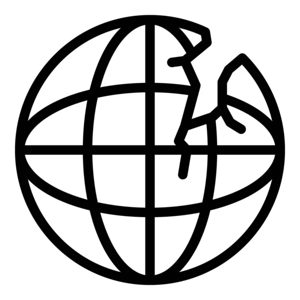 Globales Erdrutschsymbol, Umrissstil — Stockvektor