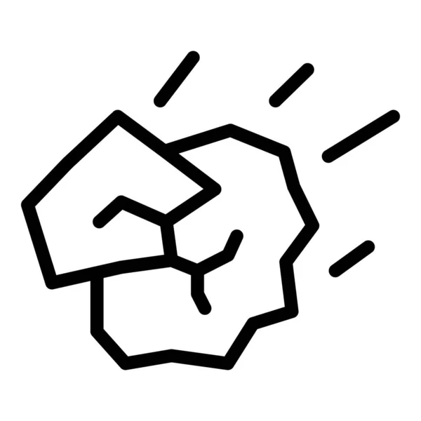 Stone landslide icon, outline style — 스톡 벡터