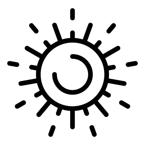 Shiny sun icon, outline style — 스톡 벡터