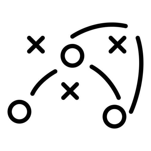 Zespół piłka nożna taktyka ikona, zarys stylu — Wektor stockowy
