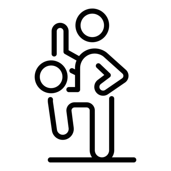 Soccer player training icon, outline style — ストックベクタ
