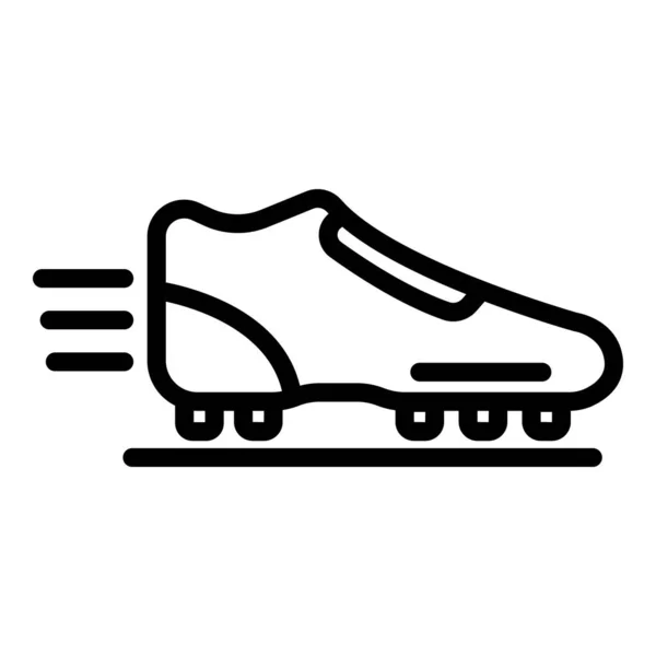 Иконка футбольного ботинка, стиль контура — стоковый вектор