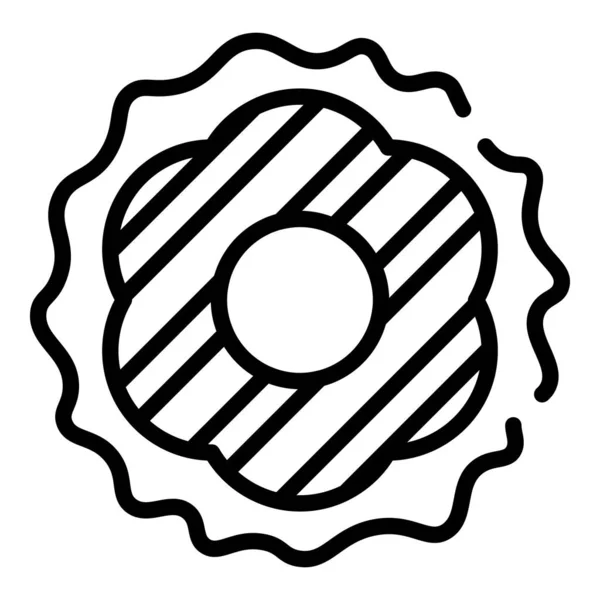 Snack icono de la galleta, estilo contorno — Archivo Imágenes Vectoriales