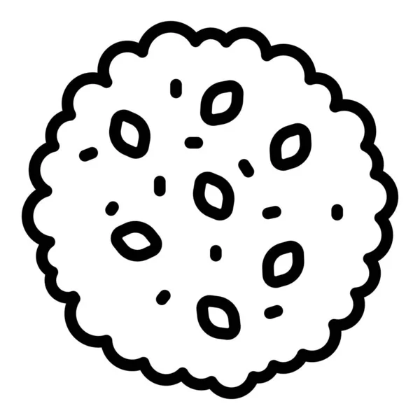 Round cracker icon, outline style — ストックベクタ