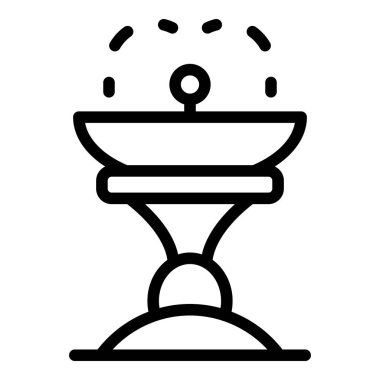 Mimari içecek çeşme ikonu, taslak tarzı