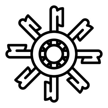 Su değirmeni tekeri simgesi, taslak biçimi